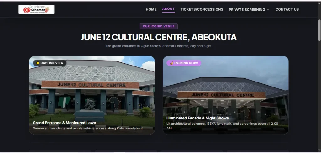 capricorn cinema website about
