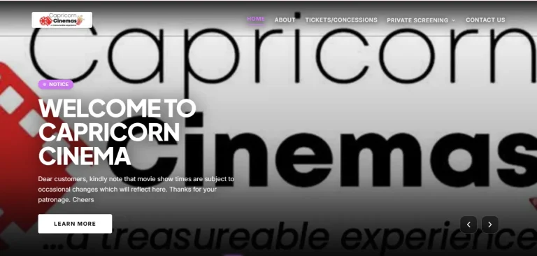 Capricorn Cinema Website Development: Bringing the Cinema Experience Online
