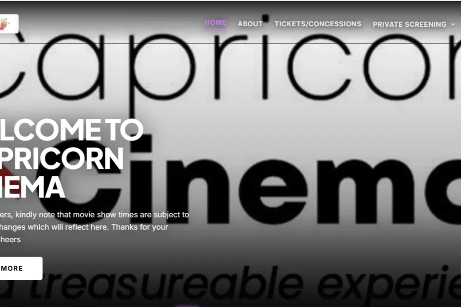 capricorn cinema website homepage